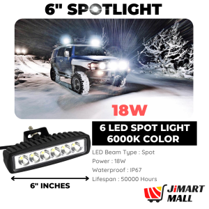 6INCH SPOT LIGHT 6 LED 4x4 Waterproof Off Road Fog Lamp Sport Light Motor Spotlight Bar Car Work Auto ATV SUV Lampu 汽车摩托车聚光灯