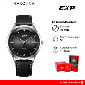 Jam Tangan Pria Expedition EXP EX 6853 MALSSBA Automatic Black Dial Black Leather Strap