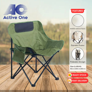 ACTIVEONE Portable Folding Camping Outdoor Chair Backrest Moon Seat Chair Beach Hiking Fishing Chair Kerusi Camping Lipat - Fulfilled by ACTIVEONE