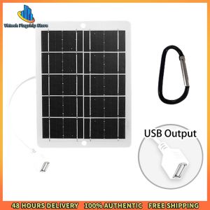 Vktech Outdoor Solar Power Bank 3W/6W/10W Portable Solar Panel with Carabiners for Phone Charging and Emergency Use