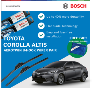 Bosch Aerotwin U-Hook Car Wiper Pair Set for Toyota Corolla Altis