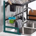 NEW Rak Piring Dapur Wastafel Serbaguna Tempat Cuci Piring Stainless Steel Portable Peralatan makan rak wastafel. 