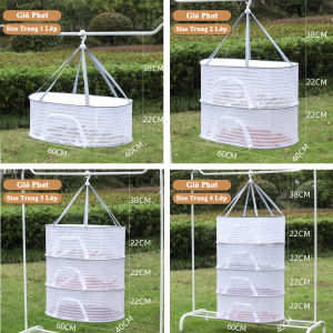 Lồng Phơi Thực Phẩm KUNBE Phơi Cá Khô Rau Củ Thảo Dược Chống Ruồi Muỗi Côn Trùng Dễ Dàng Vệ Sinh Gấp Gọn