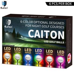 Caiton Night Glow Golf Balls – Set of 6 High-Visibility Impact-Activated Balls for Nighttime Play Perfect Gift for Golf Enthusiasts.