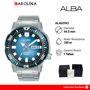Jam Tangan Pria Alba Mechanical AL4629X1 Blue Dial Silver Stainless Steel Strap