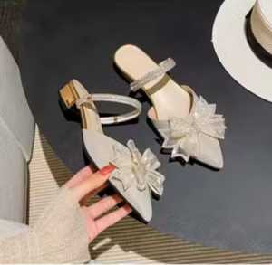 SANDAL HEELS WANITA ELEGAN VARIASI PITA BAHAN SINTETIS TINGGI 3 CM terbaru 2024 AL-06