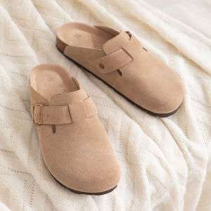 Bebealy Fashion Suede Clogs Slippers Women Clogs Slippers Cork Footbed Women Mules Nonslip Beach Sandals With Arch Support Slide2026
