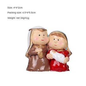 Creative Jesus Birth Ornaments Retro Resin Religious Adornment Figurines Horse Manger Handicrafts Miniature Statue Nativity Set