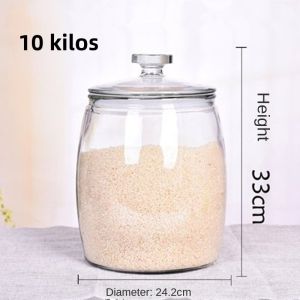 rice dispenser 10 kilos/10kg sale large capacity rice container glass rice dispenser rice storage container airtightcanisters and jars organizer food storage dispensers glass jar kitchen canisters jars glass container with lid moisture-proof insect proof