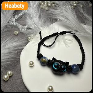 【2-3 days delivery】 Cute Black Cat Beaded Bracelet For Women Men Black White Beads Cartoon Animal Couple Bracelet Trendy Jewelry Lovers Gift