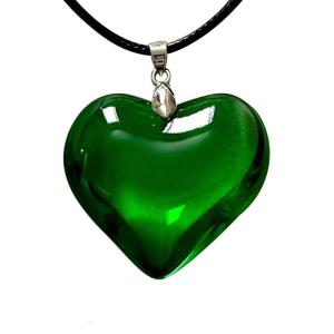 Thời trang thủy tinh dễ thương Mặt dây chuyền trái tim dây chuyền choker phụ nữ dây da Vòng cổ bản lớn quà tặng bạn gái