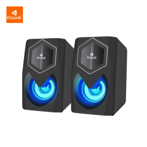 KISONLI Gaming Speaker Laptop/Komputer L1020 LED Light Strong Bass With Volume Control