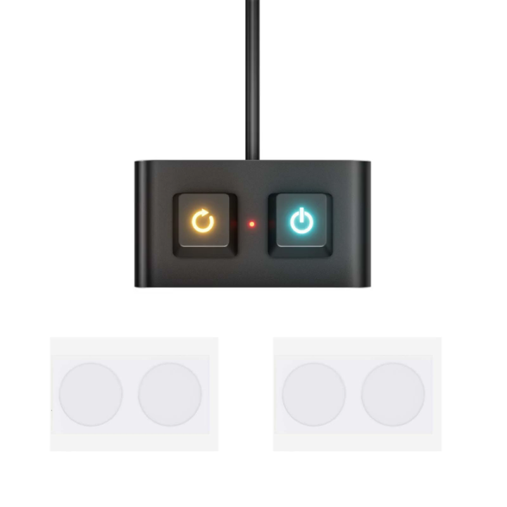 Aluminum External Computer Switches Double Button With LED Indicators ...