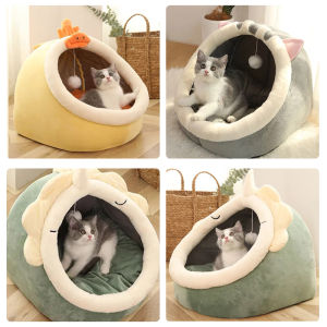 Cat Bed dog bed Cartoon Pet Bed Foldable Removable Washable Pet Sleeping Bed for Cat Dog House Pet Nest Cat Castle