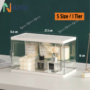 Nuvia PET Material Dustproof Perfume Storage Box Acrylic Cosmetic Storage Box Organizer Holder Large Capacity