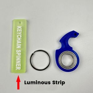 HOUCHU Relieve Boredom Revolve Fingertip Keyring Anti-Anxiety Luminous Fidget Spinner Keychain Finger Fidget Ring Key Ring Light Weight Fingertip Rotation Keychain Party Gift