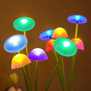 SXH LED Solar Jellyfish Light   Silicone Mushroom Ground Plug Lamp Outdoor Garden Courtyard Atmosphere Decoration Lawn Lamp