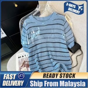 Ice Silk Tshirts for Women Short-sleeved Knitted T-shirt
