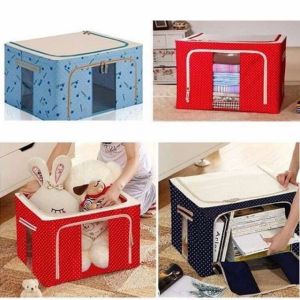 Hộp chăn màn quần áo khung thép tiện dụng ( giao màu ngẫu nhiên )