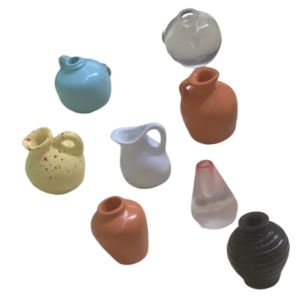 GBDSVD 8Pcs Resin Vase Fridge Stickers DIY Excluding Plants Refrigerator s Vase Porcelain Bonsai Personality Mini Plant Vase Fridge Decoration