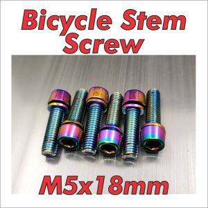 Bike Stem Screw 6pcs & Washers PRO Stem Screw Rainbow 5x18mm Alloy Steel Electroplated