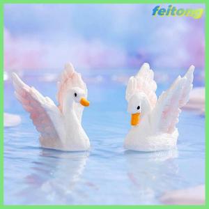 【feitong】🚕🚕【HOT SALE】 Cartoon Cute Resin Goose Swan Model Miniature Figurine Car Ornaments Crafts Creative DIY Home Decoration Accessories Gifts