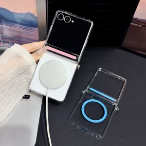 For Samsung Galaxy Z Flip 8 phone case PC transparent hard shell hinge style reinforced for drop protection
