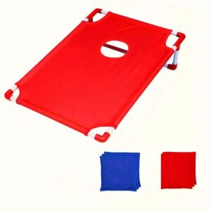 GONOVO Ném Bộ trò chơi Cornhole Cuộc họp gia đình Đỏ xanh Bảng trò chơi Cornhole Di động Bao cát Trò chơi túi đậu Bãi biển sân vườn