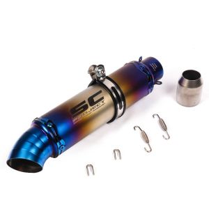 38-51mm Universal Moto Exhaust Muffler Pipe Motorcycle Exhaust SC Project Tail pipe Canister Muffler for LC150/SNIPER 150 CLICK150 raider150 fi Raider150 carb EX5 Dream WAVE110I Y15ZR etc