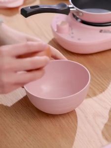 Kids Mini Real Cooking Kitchen Playset Pretend Play Cookware Toys with Accessories for Girls
