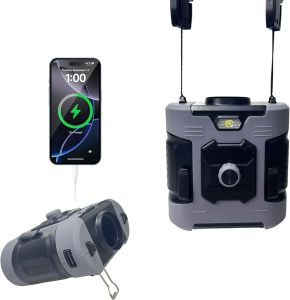 Portable Belt Fan Clip On Waist 8000mAh 100-Speed 16000RPM Neck Fan with Flashlight & Power Bank Hands-Free Cooling