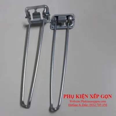 Bộ 4 chân bàn gập sắt mạ kem màu trăng sáng chiều dài 27cm dùng cho bàn ăn bàn học bàn vi tính