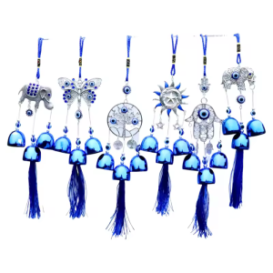 Blue Devils Eye Wind Chime Lucky Door Car Home Wall Hanging Accessories Metal Wind Chime Lucky Pendants Christmas Gift