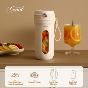 PURISANS Portable Cup Juicer 10 Blades 2 Motors 3000 mA Small Home Electric Fruit Blender Multifunctional Cup Juicer Automatic Juicer