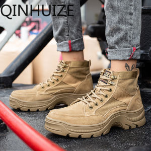 QINHUIZE New safety boots anti-smashing and anti-piercing breathable lightweight steel toe protective work boots for men and women