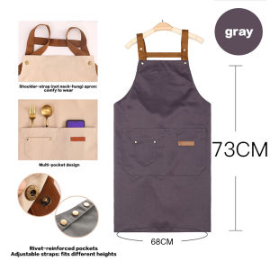 Waterproof Canvas Apron Coffee Shop Barber Working Bib Kitchen Cooking BBQ Aprons