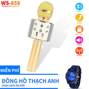 【Đồng hồ thạch anh miễn phí】Micro Karaoke Công Nghệ Mới Reverb WS858 Kết Nối Bluetooth Điện Thoại Máy Tính Bảng