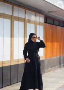 Baju Gamis Syari Wanita Terbaru Mermaid Dress Remaja Polos Free Belt Tali Muslim