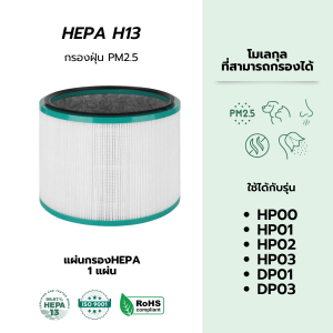 DYSON ไส้กรองอากาศ ไส้กรอง HP00 DP01กรอง อากาศ ฝุ่นPM2.5 แบคทีเรีย ไวรัส (HEPA H13 เกรดแพทย์)