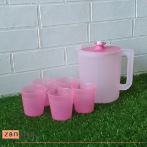 Pitcher Teko Tempat Minuman Aesthetic Warna Hijau Pink Biru Ungu free gelas pitcher plastik set gelas