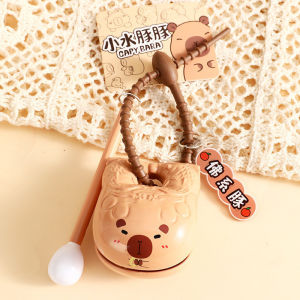 Creative Capybara Wooden Fish Toys Cute Capybara Keychain Kawaii Bag Car Key Pendant Children Adult Stress Relief Toys