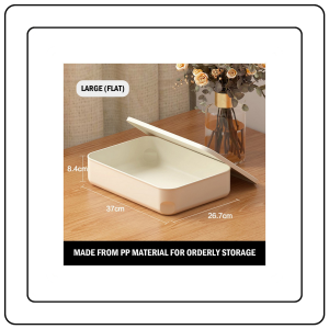 【JJ HOME】Ivory White Stackable Storage Box with Lid / Home Organizer Container