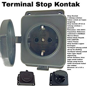 Terminal Stop Kontak Arde Penutup Waterproof Hitam Anti Air Stopkontak Tahan Air 1 Lubang
