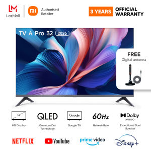 (Official) Xiaomi TV A Pro 2026 32 | QLED HD Display Google TV Smart TV Dolby Audio 1GB RAM 8GB ROM 5G WIFI 32 inches (3 Years Warranty)