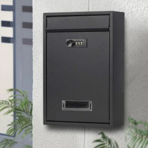 Waterproof Vintage Stainless Steel Lockable Secure Mail Letter Post Box Wall Mount Mailbox Post Box