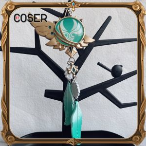 อะนิเมะ Genshin Impact พวงกุญแจ Vision Lnazuma Vneti Key Chain โลหะ Luminous 7 องค ์ ประกอบ Eye of Original God ของเล ่ น Keyrings