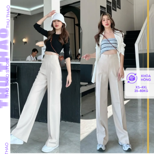 Quần công sở nữ ống suông đứng dáng quần suông gen eo dáng dài 98cm form đẹp sang trọng có big size.