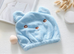 [HCM] Mũ trùm đầu làm khô tóc khăn quấn tóc hình gấu 26cm-TyHome