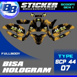 Decal Scoopy BISA HOLOGRAM Full Body Full Blok Dekal Sticker Scoopy FI 2013 2014 2015 2016 Scp 44