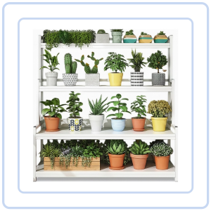 【COZYCASA】Trapezoid Metal Plant Rack Shoe Shelves 3/4 Tier Balcony Multi Layer Solid Wood Storage Rack Outdoor Pot